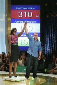 Charita Smith with celebrity trainer Chris Powell, who helped her drop from 310 to 160. (Photo: ABC)