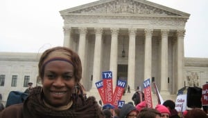 Claudette Newsome traveled from Houston to the U.S. Supreme Court in Washington to show her support for the Affordable Care Act. (Photo: Yanick Rice Lamb/Fierce)
