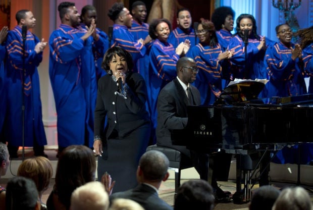 Shirley Caesar performs with the Morgan State University Choir for President Obama at the White House. (Photo: Morgan State University)
