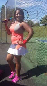 Cynethia Scott after winning her first tennis match.