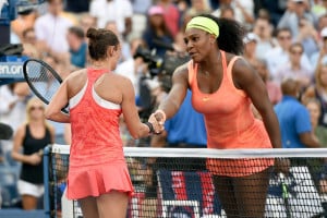 Serena Williams and Roberta Vinci of Italy at the U.S. Open. (Photo: Pete Staples/USTA)