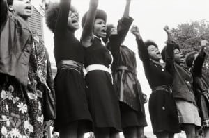 Black Panthers at a 1969 Free Huey rally in Oakland. Photo courtesy of Pirkle Jones and Ruth-Marion Baruch.